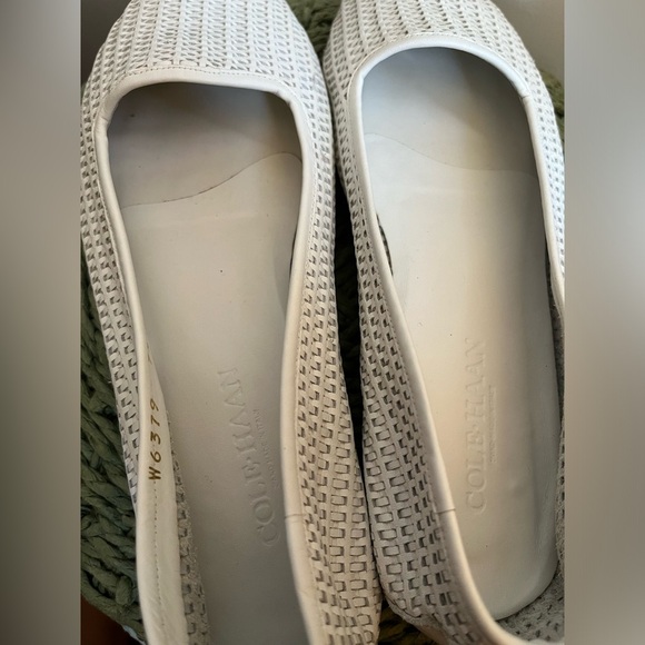 COLE HAAN Resort Murano Sandstone Leather Woven Slip-on Flats Size 7.5 - Picture 4 of 11